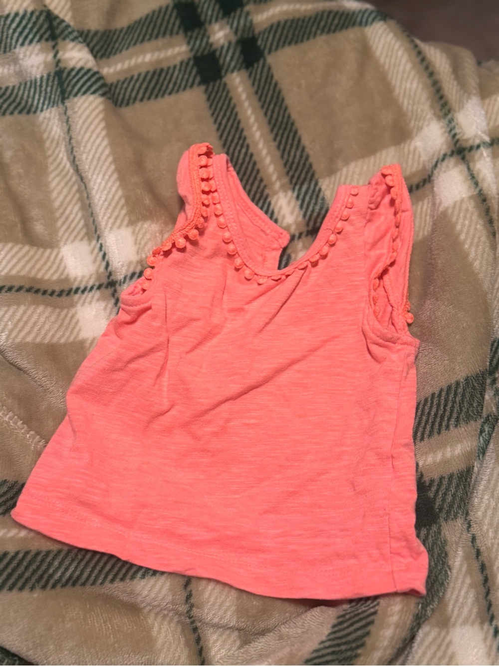 Carter's Coral Pom-Trim Tank Top